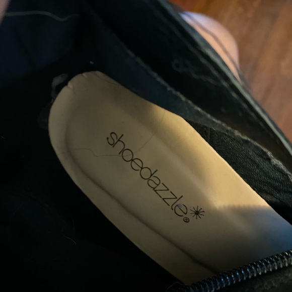 *NEW* ShoeDazzle Over The Knee Laceup  5in Suede Black Stiletto Boots - Picture 9 of 9